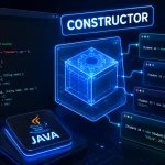 A technical illustration explaining constructors and constructor overloading in Java programming.