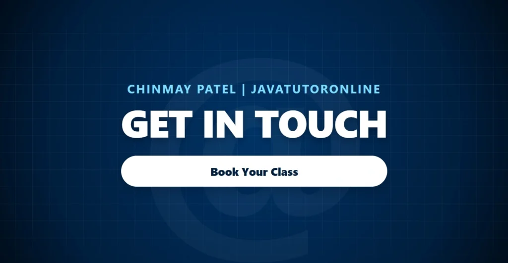 Contact Chinmay Patel for 1-on-1 Online Java Training and AP Computer Science A classes.